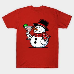 Snowman drinking a Cocktail T-Shirt